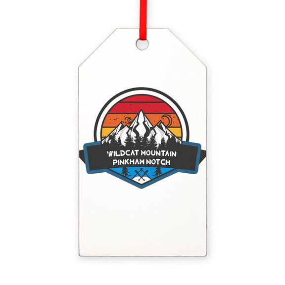 CafePress - Wildcat Mountain Pinkham Notch New Hampshire - Wood Gift Tag Ornament 2.25"x4"