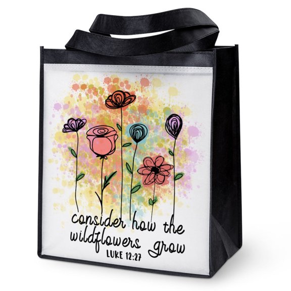 CafePress - Wildflowers - 12"x 13", 100% Recycled, Reusable Grocery Bag