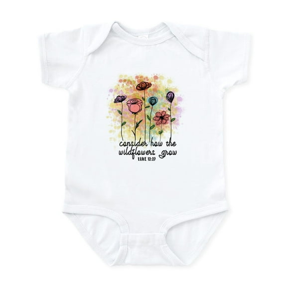 CafePress - Wildflowers Body Suit - Baby Light Bodysuit, Size Newborn - 24 Months