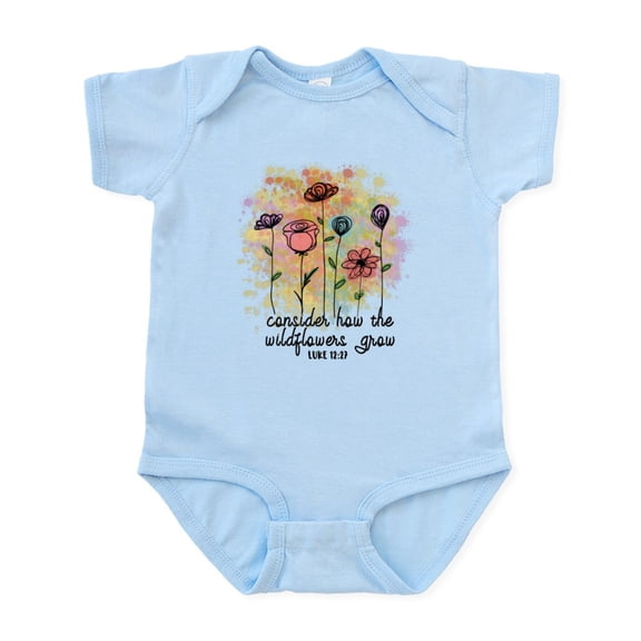 CafePress - Wildflowers Body Suit - Baby Light Bodysuit, Size Newborn - 24 Months