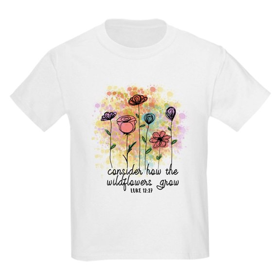 CafePress - Wildflowers T Shirt - Light Classic Kids Graphic, Short Sleeve T-Shirt, Sizes XS-XL