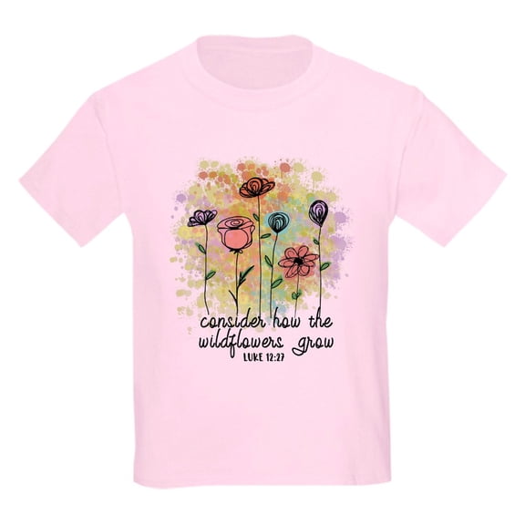 CafePress - Wildflowers T Shirt - Light Classic Kids Graphic, Short Sleeve T-Shirt, Sizes XS-XL