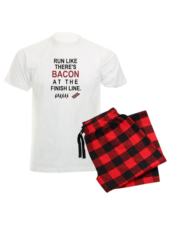 - Will Run For Bacon Men's Light Pajamas - Men's Light Loose Fit Cotton Pajama Set