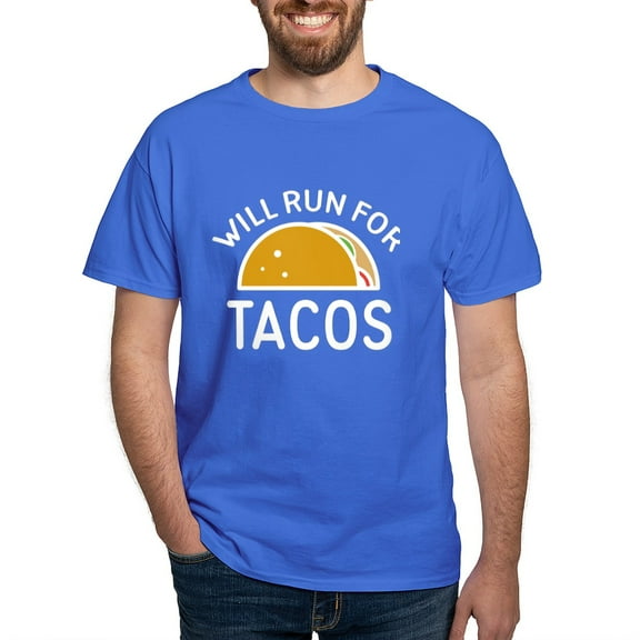 CafePress - Will Run For Tacos Dark T Shirt - Men's Classic Graphic Cotton T-Shirt
