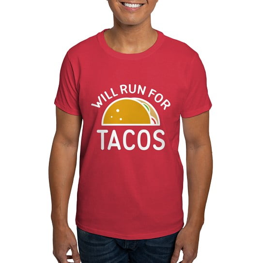 CafePress - Will Run For Tacos Dark T Shirt - Men's Classic Cotton T-Shirts