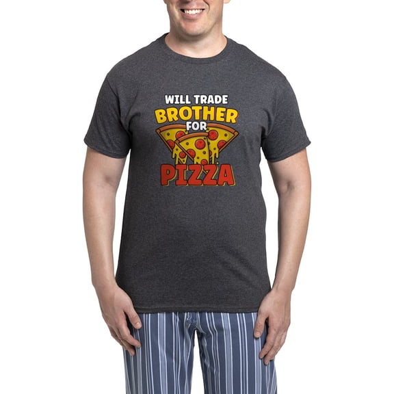CafePress - Will Trade Brother For Pizza Lover F - Men's Loose Fit, Cotton - 2 Piece Pajama Set