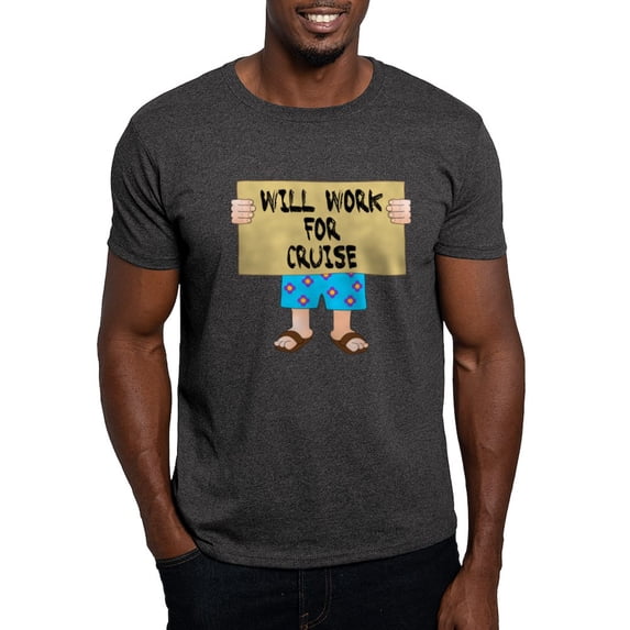 CafePress - Will Work For Cruise Dark T Shirt - Men's Classic Graphic Cotton T-Shirt