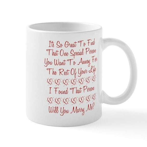 CafePress - Will You Marry Me? Mug - 11 oz Ceramic Mug - Novelty Coffee Tea Cup