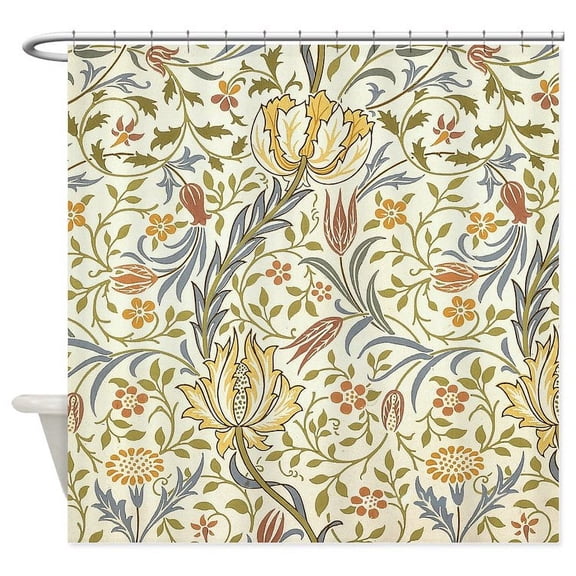 CafePress - William Morris Flora Pattern - Unique Fabric Shower Curtain 70" x 72"