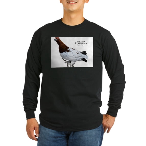 CafePress - Willow Ptarmigan Long Sleeve Dark T Shirt - Long Sleeve Dark T-Shirt