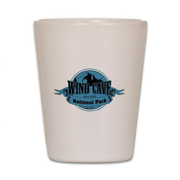 CafePress - Wind Cave 3 - White Shot Glass, Unique and Funny Shot Glass