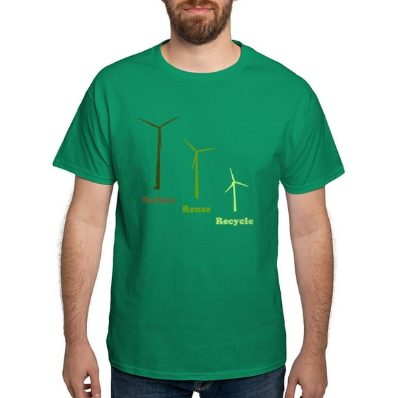 CafePress - Wind Energy 3R's Dark T Shirt - Men's Classic Graphic Cotton T-Shirt