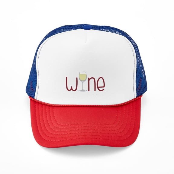 CafePress - Wine - Adjustable Unisex Printed Trucker Hat with Mesh Back