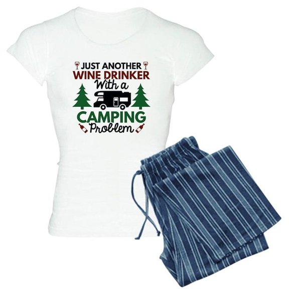 CafePress - Wine Drinker Camping - Women's Light Pajamas