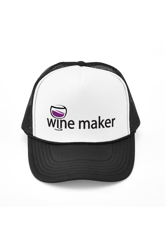 - Wine Maker - Adjustable Unisex Printed Trucker Hat with Mesh Back