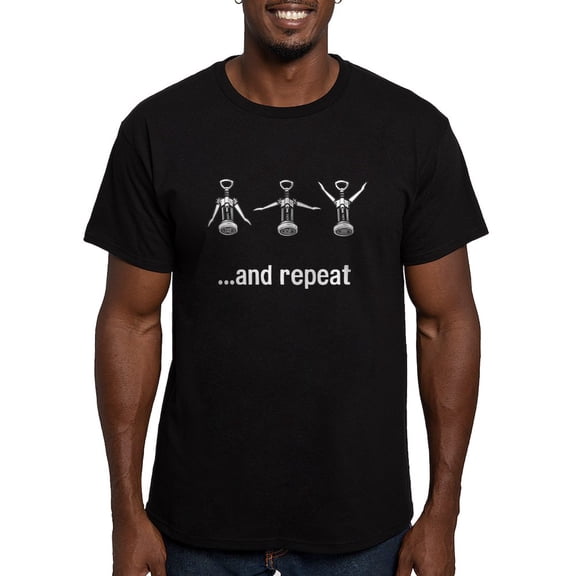 CafePress - Wine Open And Repeat Men's Fitted T Shirt (Dark) - Men's Fitted T-Shirt