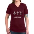 thumbnail image 1 of CafePress - Wine Open And Repeat Women's V Neck Dark T Shirt - Women's V-Neck Dark T-Shirt, 1 of 1