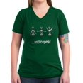 thumbnail image 1 of CafePress - Wine Open And Repeat Women's V Neck Dark T Shirt - Women's V-Neck Dark T-Shirt, 1 of 1