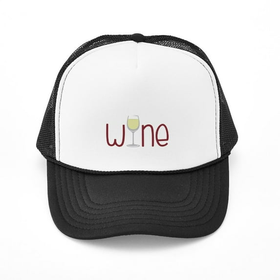CafePress - Wine - Adjustable Unisex Printed Trucker Hat with Mesh Back