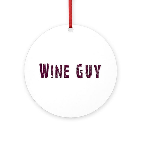 CafePress - Wineguy - Round Wood Ornament 4"