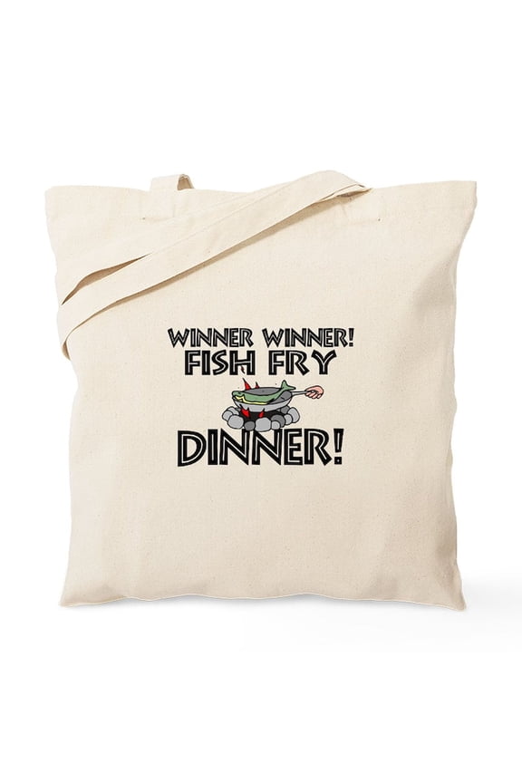 - Winner Winner Fish Fry Dinner Tote Bag - Unisex Canvas Tote Bag, Beige, 1-Piece