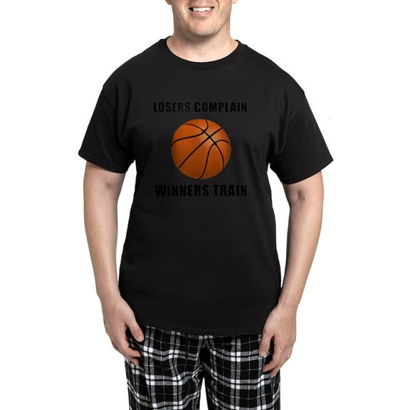 CafePress - Winners Train Basketball Black Men's Dark Pajamas - Men's Dark Loose Fit Cotton Pajama Set
