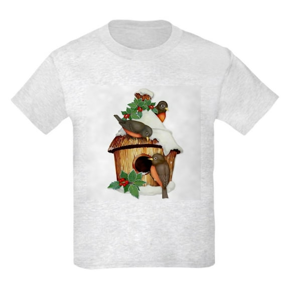 CafePress - Winter Birds Kids T Shirt - Light Classic Kids Graphic, Short Sleeve T-Shirt, Sizes XS-XL