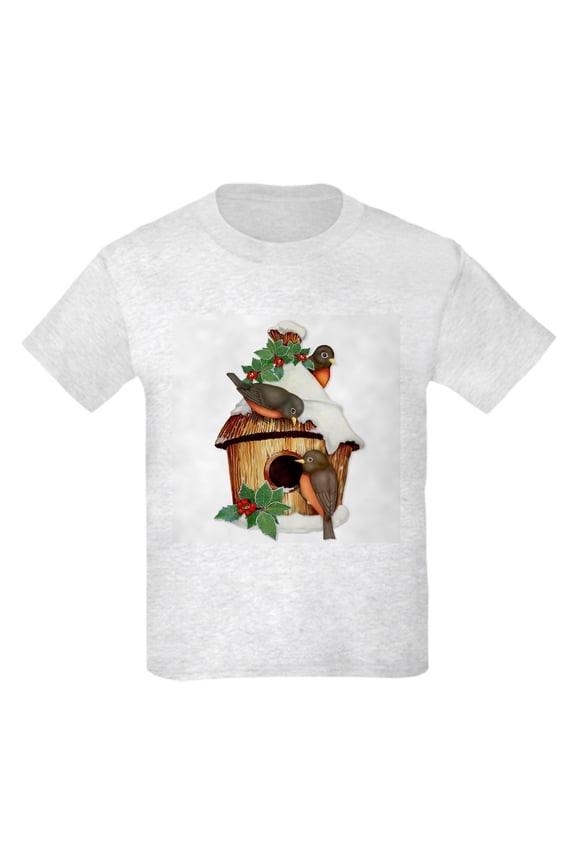 - Winter Birds Kids T Shirt - Light Classic Kids Graphic, Short Sleeve T-Shirt, Sizes XS-XL