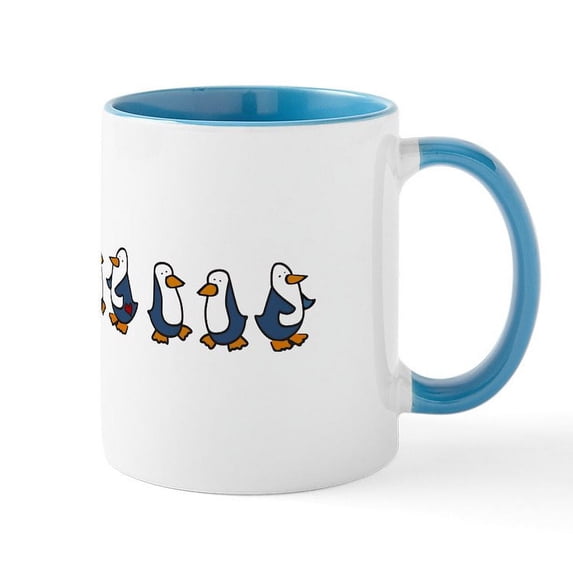 CafePress - Winter Penguins Mugs - 11 oz Ceramic Mug - Novelty Coffee Tea Cup