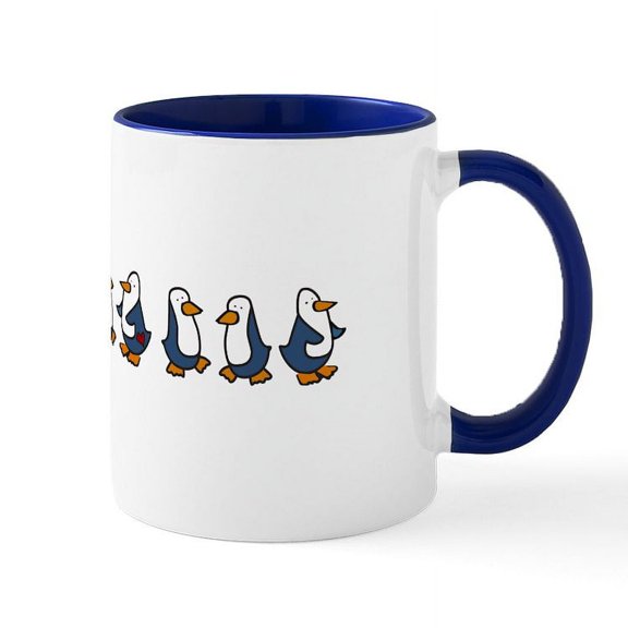 CafePress - Winter Penguins Mugs - 11 oz Ceramic Mug - Novelty Coffee Tea Cup