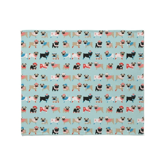 CafePress - Winter Pugs Throw Blanket - Soft Fleece Throw Blanket, 50"x60" for All Ages