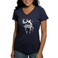 thumbnail image 1 of CafePress - Winter Reindeer T Shirt - Women's V-Neck Dark T-Shirt, 1 of 4
