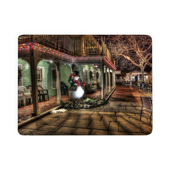 CafePress - Winter Scene With Snowman - Large Sherpa Fleece Throw Blanket 80" x 60"
