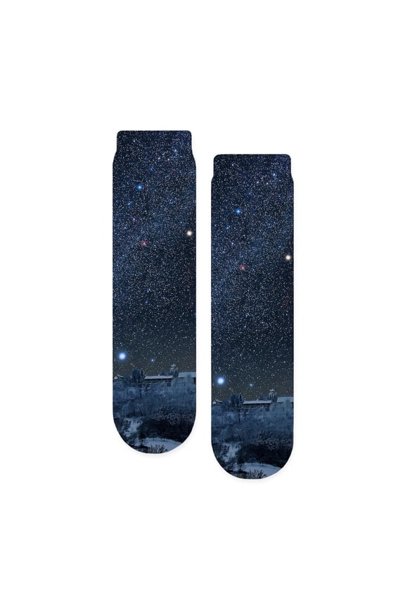 - Winter Sky With Orion Constellation - Unisex Novelty Printed Crew Adult Socks