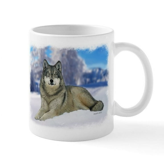 CafePress - Winter Wolf Mug - 11 oz Ceramic Mug - Novelty Coffee Tea Cup