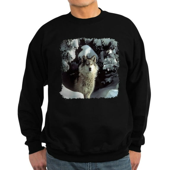 CafePress - Winter Wolf Sweatshirt (Dark) - Classic Crew Neck Sweatshirt