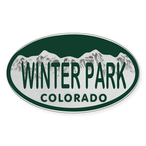 CafePress - Winterpark Colo License Plate - Sticker (Oval)