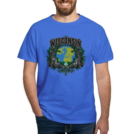CafePress - Wisconsin Green Pride Dark T Shirt - Men's Classic Graphic Cotton T-Shirt