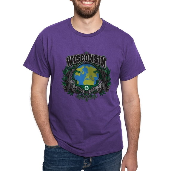 CafePress - Wisconsin Green Pride Dark T Shirt - Men's Classic Graphic Cotton T-Shirt