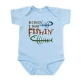 thumbnail image 1 of CafePress - Wishin' I Was Fishin' Infant Bodysuit - Baby Light Bodysuit, Size Newborn - 24 Months, 1 of 4