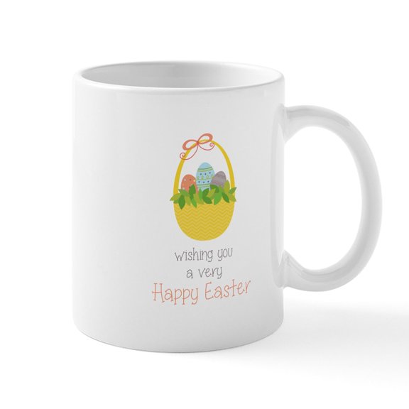 CafePress - Wishing Happy Easter Mugs - 11 oz Ceramic Mug - Novelty Coffee Tea Cup