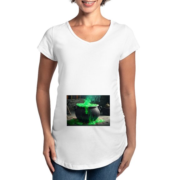 CafePress - Witch's Brew Women's Maternity T Shirt - Cotton Maternity T-shirt, Cute & Funny Pregnancy Tee