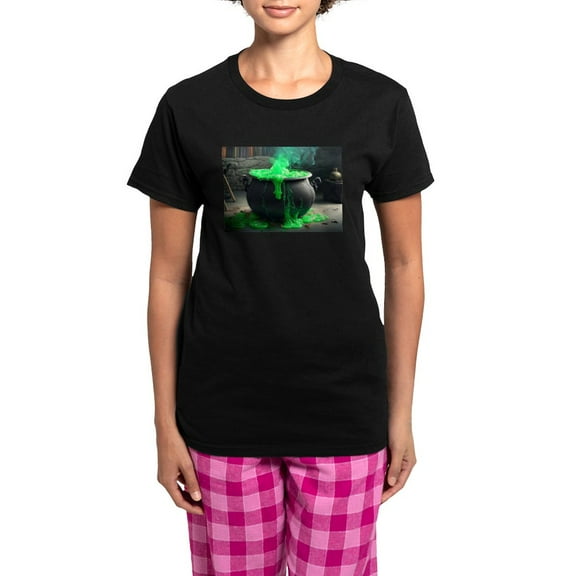 CafePress - Witch's Brew - Women's Short Sleeve Print T-Shirt and Pants Dark Cotton Pajama Set