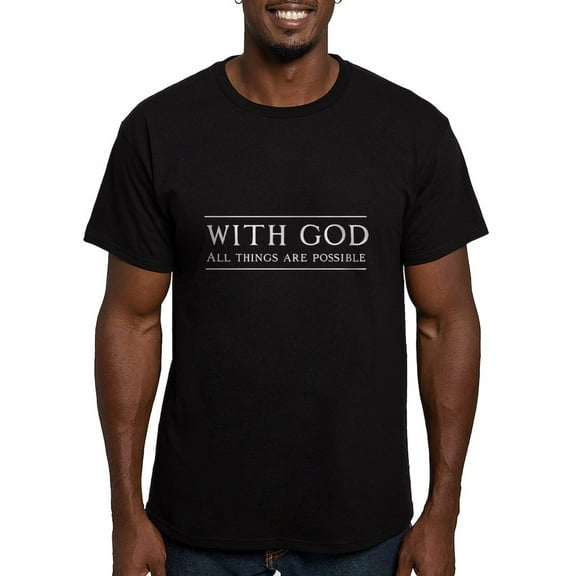 CafePress - With God All Things Are Possible T Shirt - Men's Fitted T-Shirt