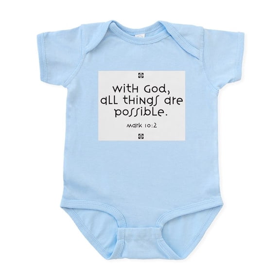 CafePress - With God Infant Bodysuit - Baby Light Bodysuit, Size Newborn - 24 Months