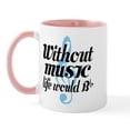 thumbnail image 1 of CafePress - Without Music Life Quote Mugs - 11 oz Ceramic Mug - Novelty Coffee Tea Cup, 1 of 3