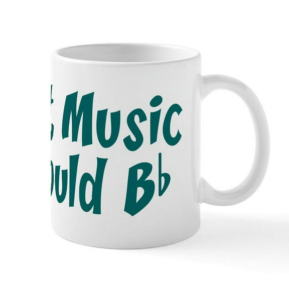 CafePress - Without Music Life Would B Flat Mug - 11 oz Ceramic Mug - Novelty Coffee Tea Cup