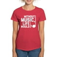 thumbnail image 1 of CafePress - Without Music Life Would Be F Women's Dark T Shirt - Women's Traditional Fit Dark T-Shirt, 1 of 4