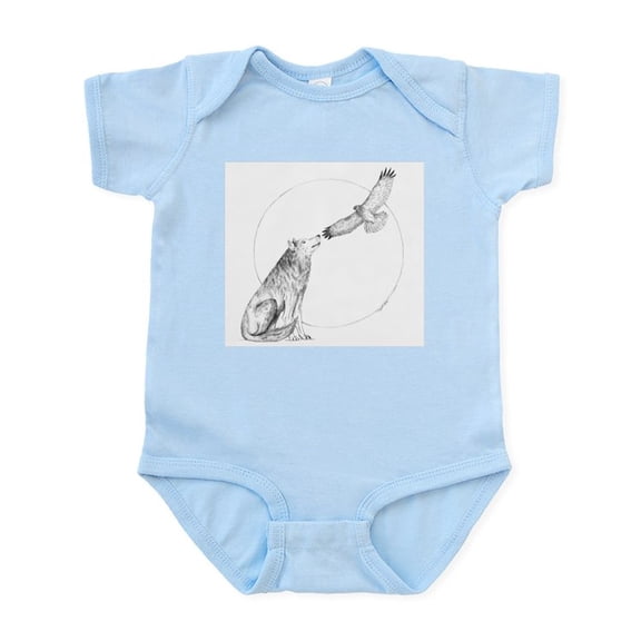 CafePress - Wolf And Hawk Infant Bodysuit - Baby Light Bodysuit, Size Newborn - 24 Months