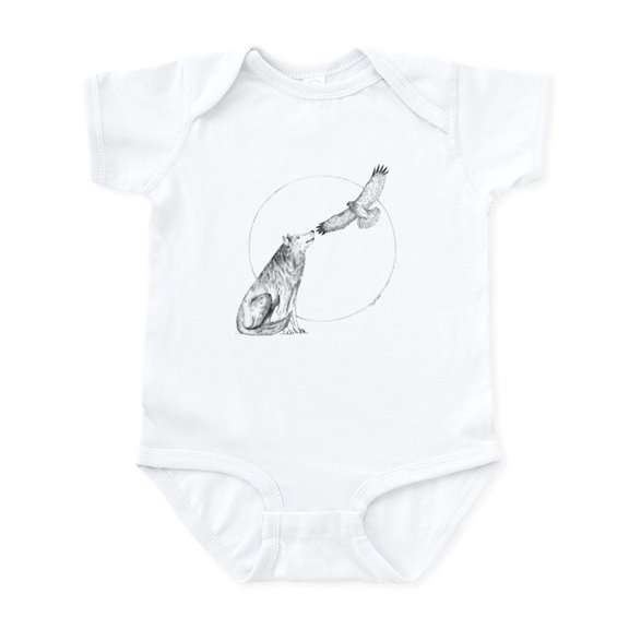 CafePress - Wolf And Hawk Infant Bodysuit - Baby Light Bodysuit, Size Newborn - 24 Months
